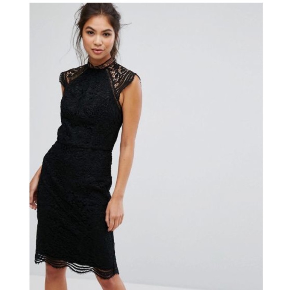 ASOS Black Lace Midi Dress